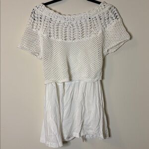 EUC Anthropologie Meadow Babydoll Crochet Top M Feminine Cottagecore